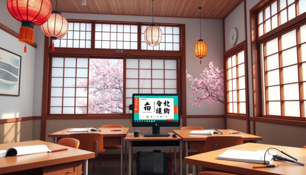 Japanese online classes. basically learning of japanese through laptop